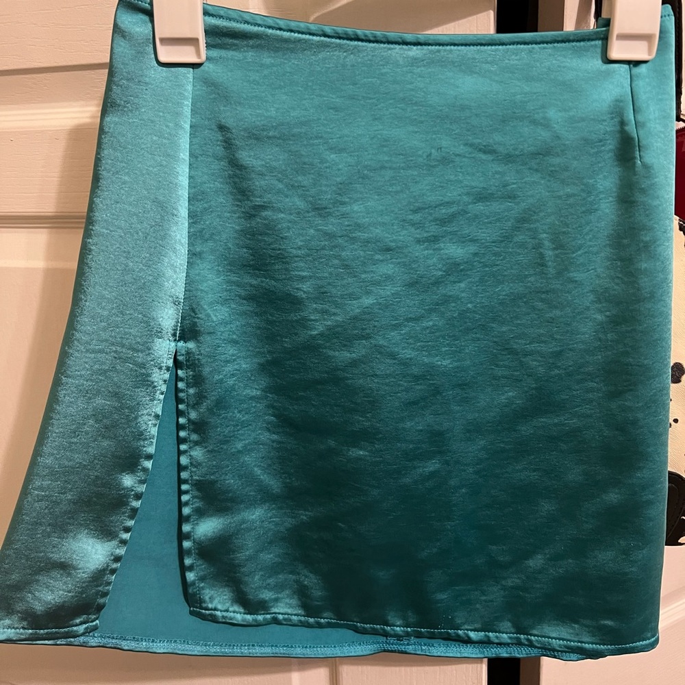 Blue side slit skirt size small